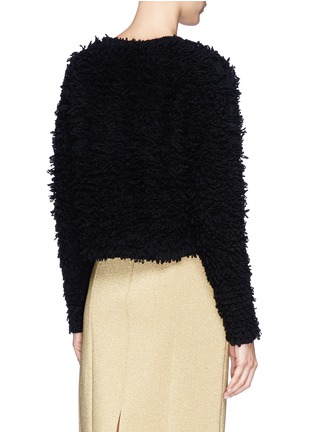 Back View - Click To Enlarge - HELMUT LANG - Chunky bouclé knit cropped pullover 