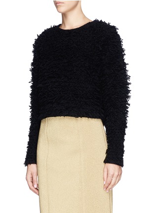 Front View - Click To Enlarge - HELMUT LANG - Chunky bouclé knit cropped pullover 