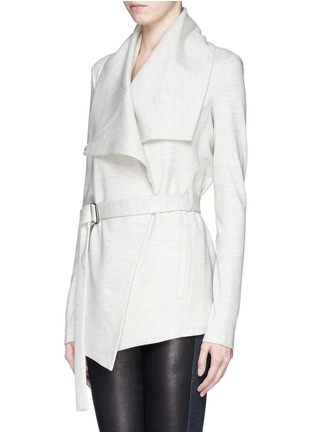 Front View - Click To Enlarge - HELMUT LANG - 'Sonar' drape collar wool jacket