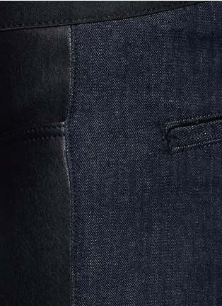 Detail View - Click To Enlarge - HELMUT LANG - Leather denim combo leggings