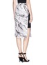 Back View - Click To Enlarge - HELMUT LANG - 'Terrene' marble print double layer jersey skirt
