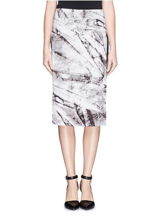 Main View - Click To Enlarge - HELMUT LANG - 'Terrene' marble print double layer jersey skirt
