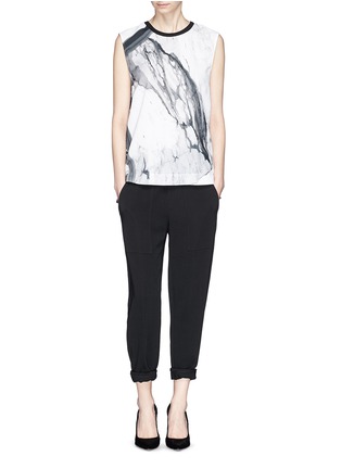 Figure View - Click To Enlarge - HELMUT LANG - 'Hydra' marble print crepe tank top