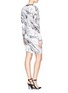 Back View - Click To Enlarge - HELMUT LANG - 'Terrene' marble print batwing dress
