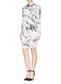 Figure View - Click To Enlarge - HELMUT LANG - 'Terrene' marble print batwing dress