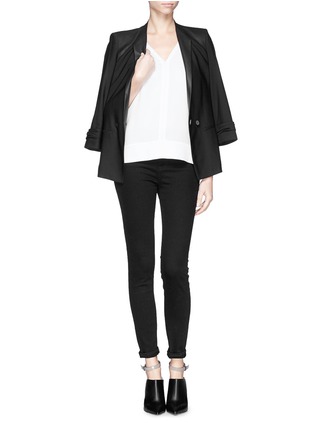 Figure View - Click To Enlarge - HELMUT LANG - Jersey back crepe blouse