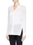 Front View - Click To Enlarge - HELMUT LANG - Sheer crepe cloqué shirt 