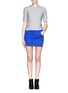 Figure View - Click To Enlarge - HELMUT LANG - Sponge fleece drawstring mini skirt