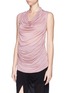 Front View - Click To Enlarge - HELMUT LANG - Cowl neck ruche jersey top