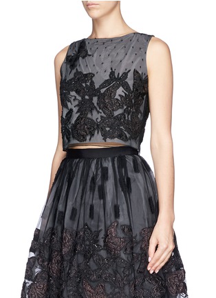 Front View - Click To Enlarge - ALICE & OLIVIA - 'Anna' butterfly lace tank top