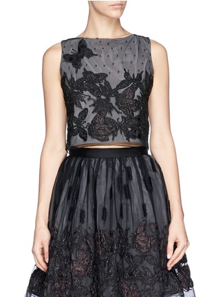 Main View - Click To Enlarge - ALICE & OLIVIA - 'Anna' butterfly lace tank top