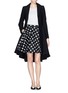 Figure View - Click To Enlarge - ALICE & OLIVIA - 'Mary' lamb leather trim wool coat