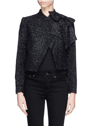 Main View - Click To Enlarge - ALICE & OLIVIA - 'Hope' metallic bow cropped jacket