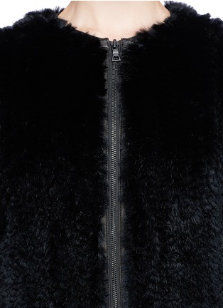 Detail View - Click To Enlarge - ALICE & OLIVIA - 'Duncan' leather placket fur jacket