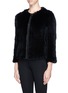Front View - Click To Enlarge - ALICE & OLIVIA - 'Duncan' leather placket fur jacket