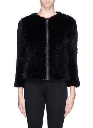 Main View - Click To Enlarge - ALICE & OLIVIA - 'Duncan' leather placket fur jacket