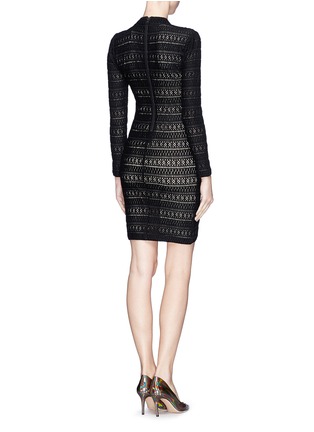 Back View - Click To Enlarge - ALICE & OLIVIA - 'Jerica' lace wool blend bodycon dress
