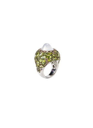 Figure View - Click To Enlarge - ROBERTO COIN - Diamond jade 18k white gold ring