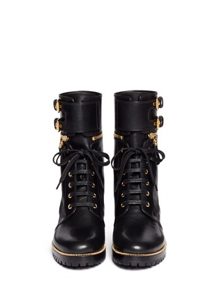 Figure View - Click To Enlarge - SERGIO ROSSI - Detachable cuff leather combat boots