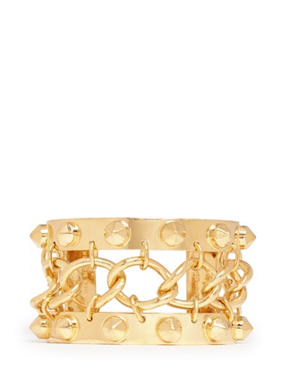 Back View - Click To Enlarge - ALEXANDER MCQUEEN - Chain studs cuff
