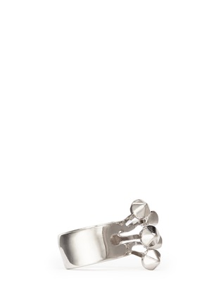 Detail View - Click To Enlarge - ALEXANDER MCQUEEN - Twin skull stud ring
