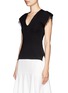 Front View - Click To Enlarge - VALENTINO GARAVANI - Lace trim knit top