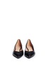Figure View - Click To Enlarge - TORY BURCH - 'Nicki' metallic heel leather flats