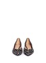 Figure View - Click To Enlarge - TORY BURCH - 'Nicki' metallic heel calf hair flats