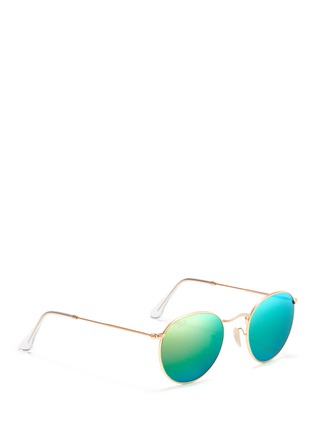 Figure View - Click To Enlarge - RAY-BAN - 'Round Metal' mirror sunglasses