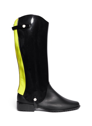 Main View - Click To Enlarge - MELISSA - 'Riding' glossy rubber panel matte boots
