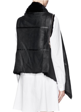 Back View - Click To Enlarge - YVES SALOMON - Rabbit fur leather gilet 