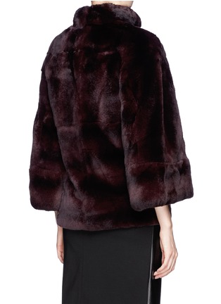 Back View - Click To Enlarge - YVES SALOMON - Stand collar rabbit fur coat