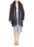 Figure View - Click To Enlarge - YVES SALOMON - Fox fur collar rabbit wool knit coat
