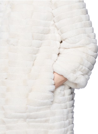 Detail View - Click To Enlarge - YVES SALOMON - Banded rabbit fur coat