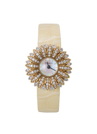 Main View - Click To Enlarge - BUCCELLATI - 'Anthochron Bellis' diamond 18k gold floral watch