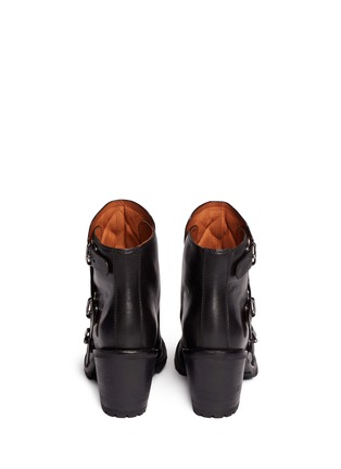 Back View - Click To Enlarge - MARC BY MARC JACOBS SHOES - Quilted triple monk strap ankle boots