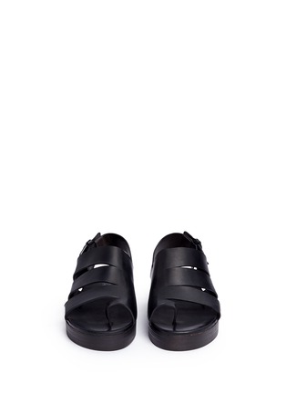 Front View - Click To Enlarge - MARSÈLL - 'Gradone' strappy leather flatform sandals