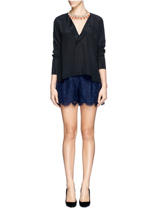Figure View - Click To Enlarge - ALICE & OLIVIA - Silk cropped blouse