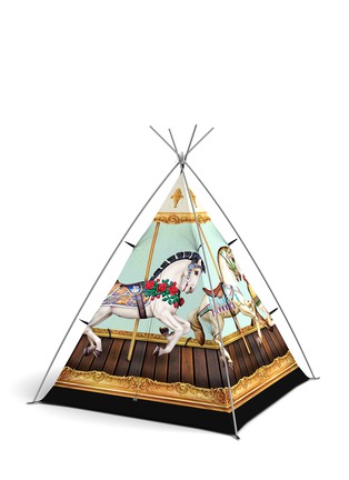Main View - Click To Enlarge - FIELD CANDY - Little campers - HOLD YOUR HORSES MERRY-GO-ROUND PRINT TENT