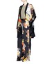 Figure View - Click To Enlarge - DRIES VAN NOTEN - 'Cancun' floral print satin wrap pyjama coat