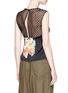 Back View - Click To Enlarge - DRIES VAN NOTEN - 'Colonna' net panel floral print silk top