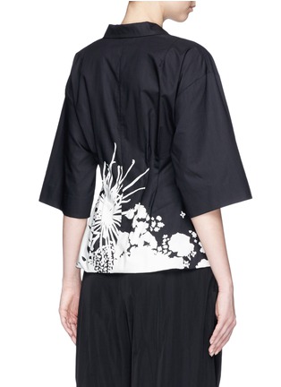 Back View - Click To Enlarge - DRIES VAN NOTEN - 'Cruger' pleated oversized floral print shirt