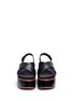 Front View - Click To Enlarge - CLERGERIE - 'Flixm' cross vamp leather platform slingback sandals