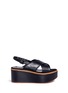 Main View - Click To Enlarge - CLERGERIE - 'Flixm' cross vamp leather platform slingback sandals