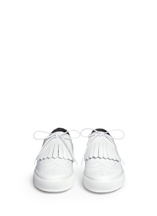 Front View - Click To Enlarge - CLERGERIE - 'Tolka' detachable kiltie leather brogue sneakers