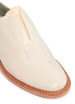 Detail View - Click To Enlarge - CLERGERIE - 'Jine' micro stud laceless suede Oxfords