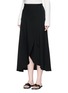 Front View - Click To Enlarge - THEORY - 'Amazing' crepe wrap midi skirt