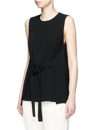 Front View - Click To Enlarge - THEORY - 'Ordan' tie waist wrap back crepe top