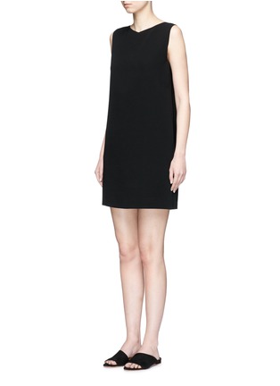 Front View - Click To Enlarge - THEORY - 'Narlica' button crossover back crepe dress
