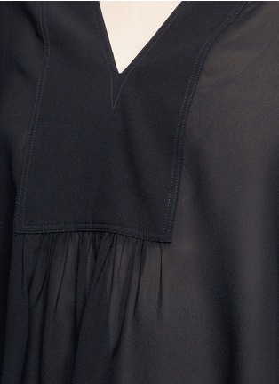 Detail View - Click To Enlarge - THEORY - 'Matara' flared sheer silk crepe blouse